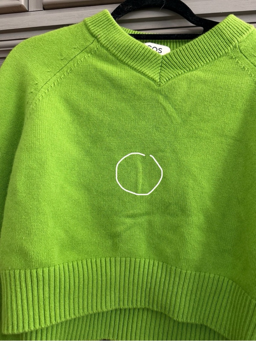 COS Lime Green Cropped V-Neck Sweater - Picture 8 of 9